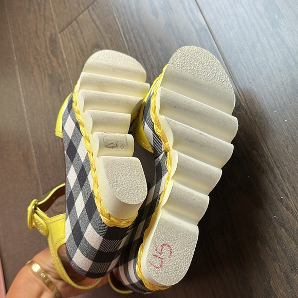 Dolce&Gabbana yellow & checkered platform sandal 37 - Picture 7 of 7